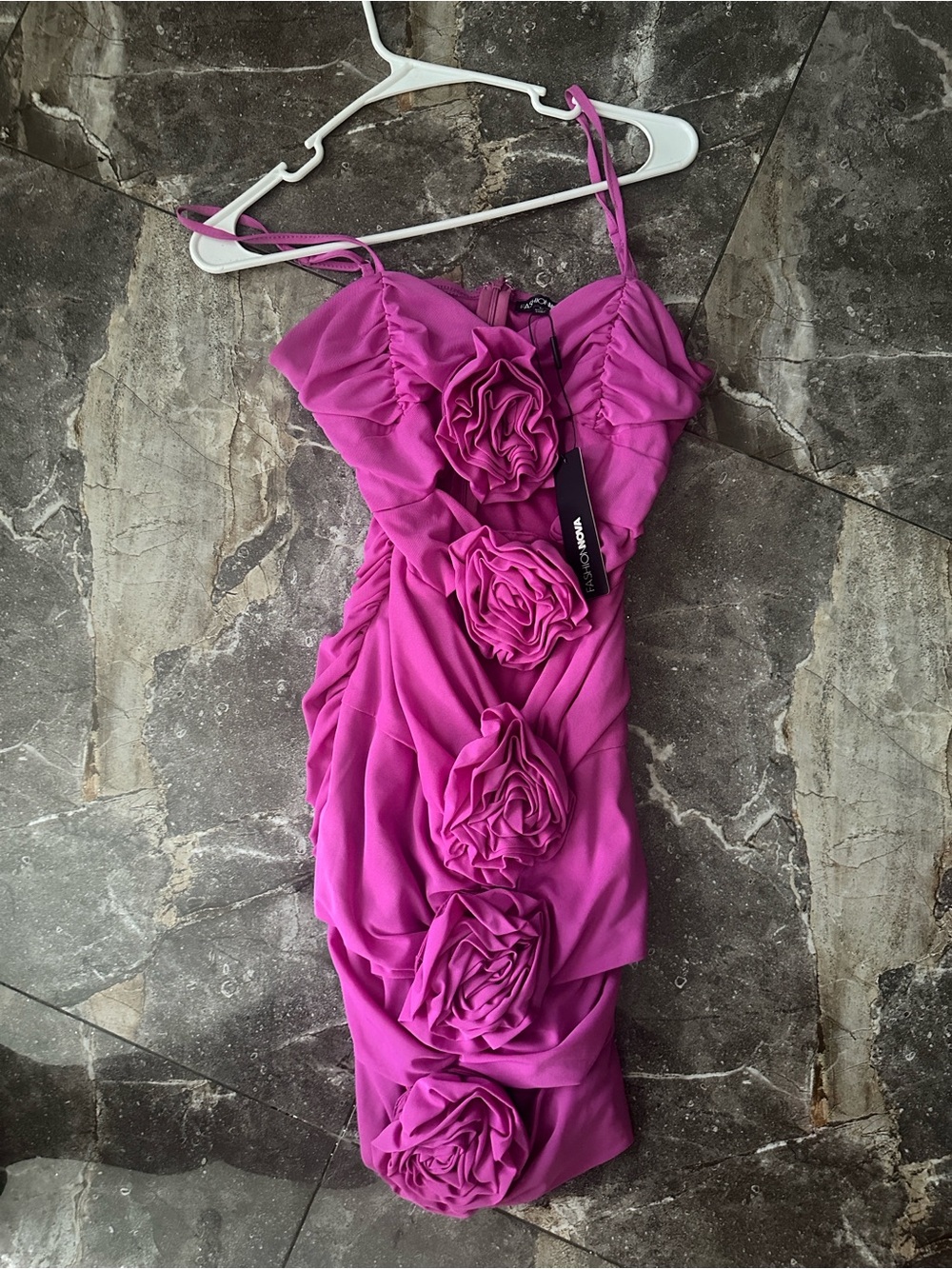 Simple Romance Mesh Mini Dress - Purple - Picture 4 of 7